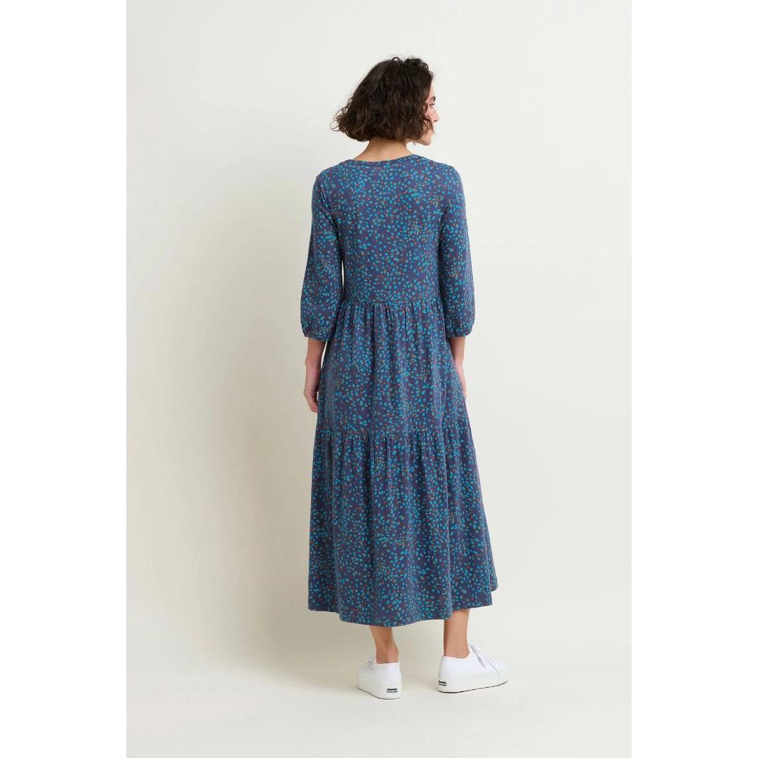 Brakeburn Abstract Spot Maxi Dress - Blue