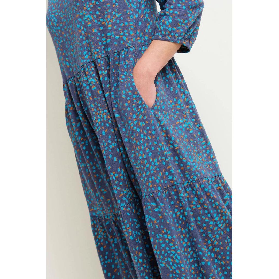 Brakeburn Abstract Spot Maxi Dress - Blue