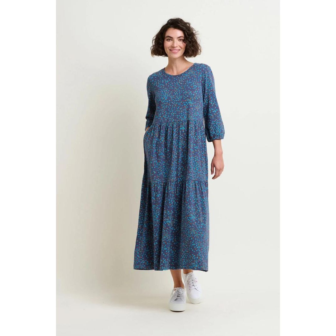 Brakeburn Abstract Spot Maxi Dress - Blue