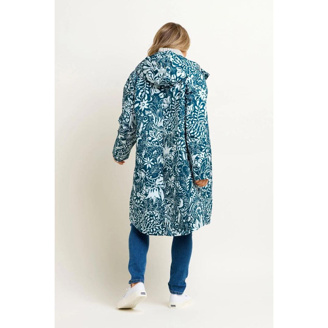 Brakeburn Bloom Two Raincoat - Teal & White