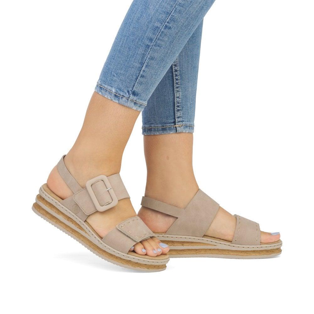 Rieker 62950-62 Regina Womens Sandals - Beige