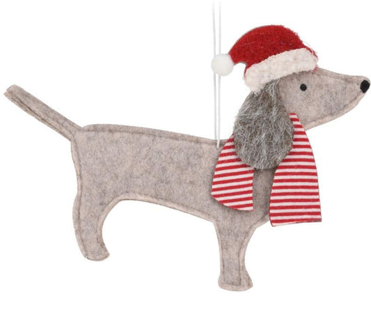 Hanging Decoration 16cm Dog With Scarf