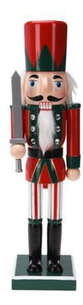 Wooden Nutcracker 38cm With Red Hat & Red Jacket