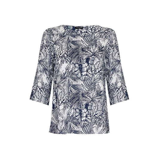 VIZ A VIZ Boxy Leaf Print Top