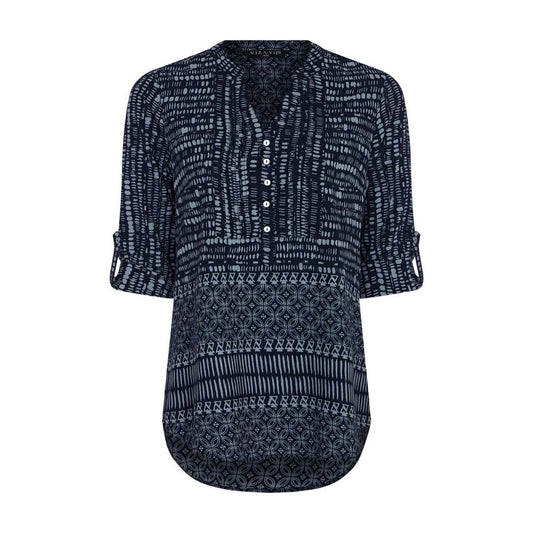 VIZ-A-VIZ Navy Ethnic Shirt