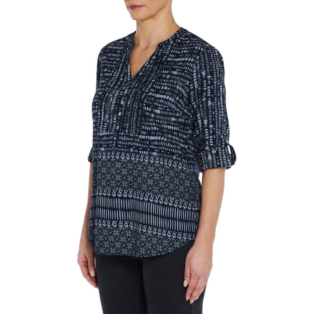 VIZ-A-VIZ Navy Ethnic Shirt