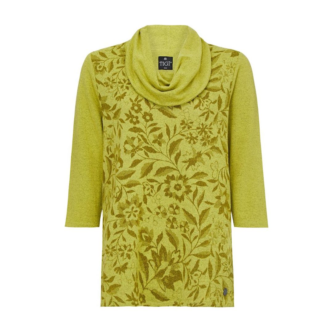 TIGI Lime Jungle Print Cowl Neck