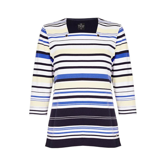 TIGI Navy Striped Top