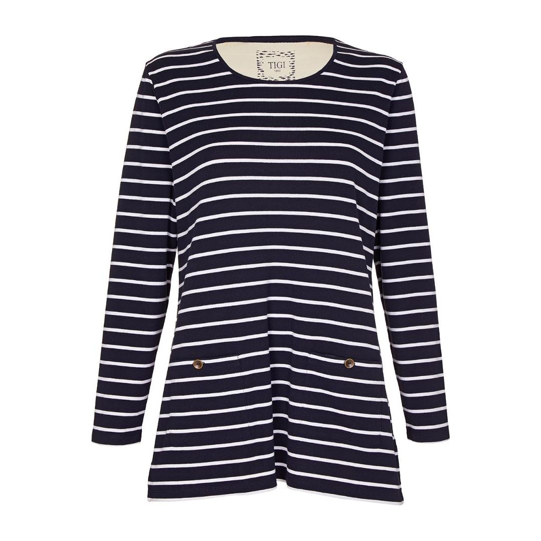 TIGI Navy Striped Tunic