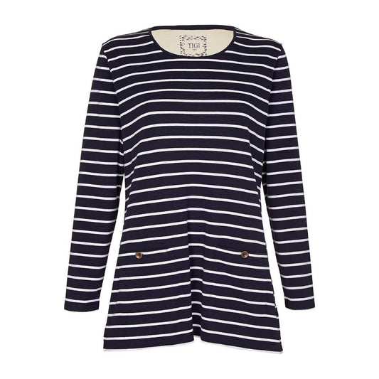 TIGI Navy Striped Tunic