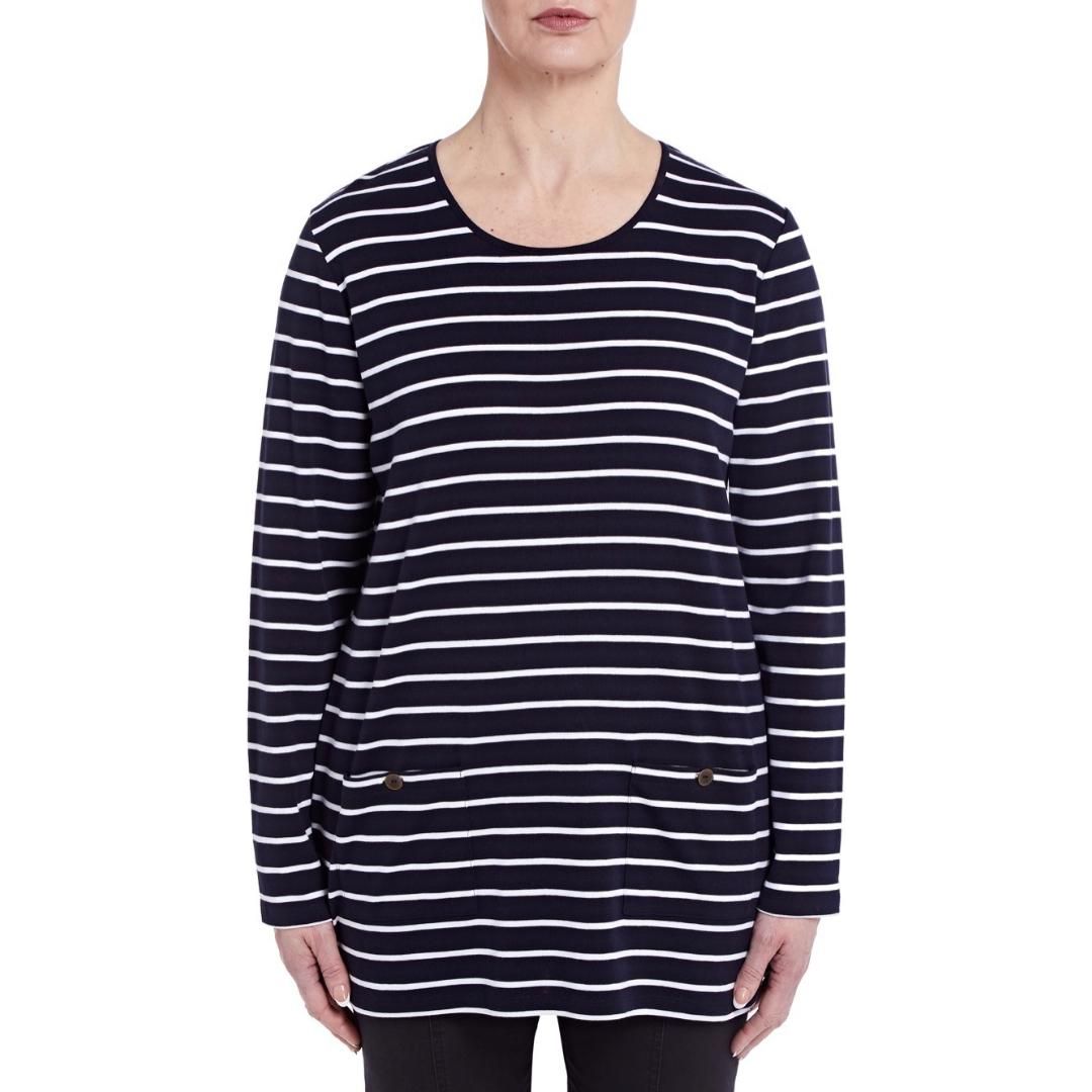 TIGI Navy Striped Tunic