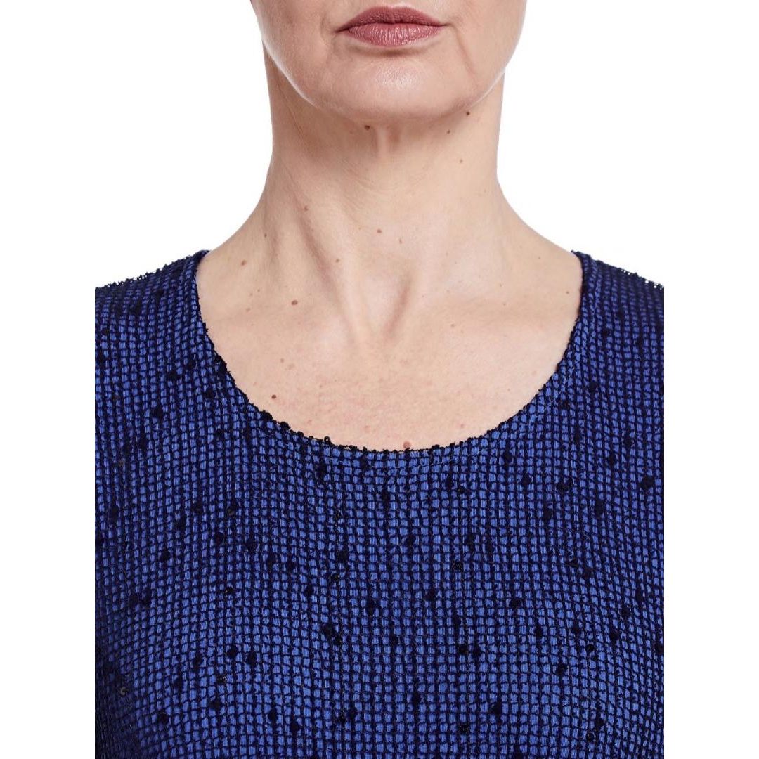 TIGI Navy Diamante Mesh Top