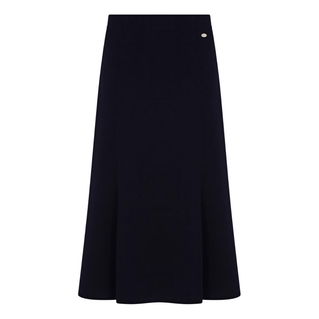 TIGI Navy Panelled Mid-Length Skirt