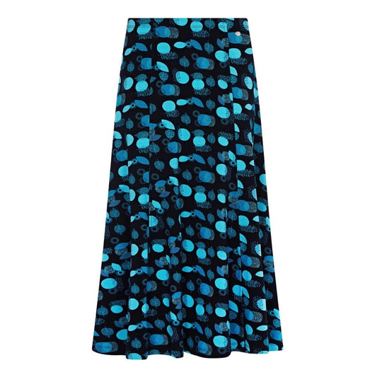 TIGI Navy Leaf-Print Skirt