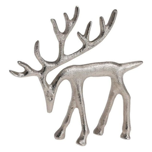 Aluminium Reindeer 15x16cm Nickel Colour Head Down