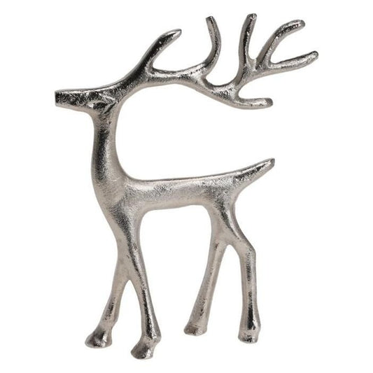 Aluminium Reindeer 15x16cm Nickel Colour Head Up