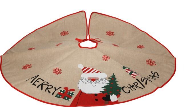 Christmas Tree Skirt Diameter 100cm Red With Santa