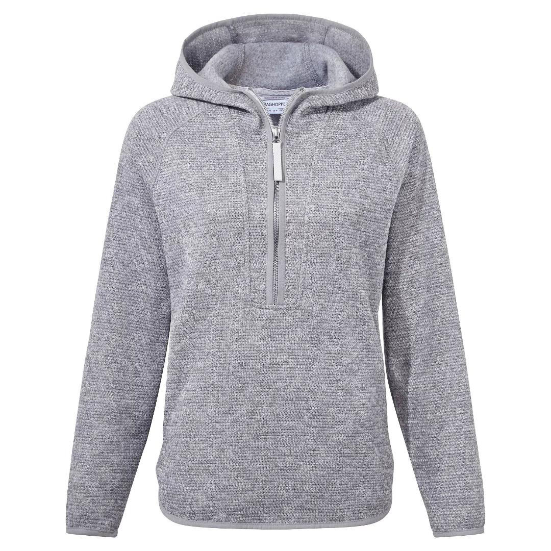 Craghoppers Women's Elena Hooded Half Zip Fleece - Lunar Grey Marl