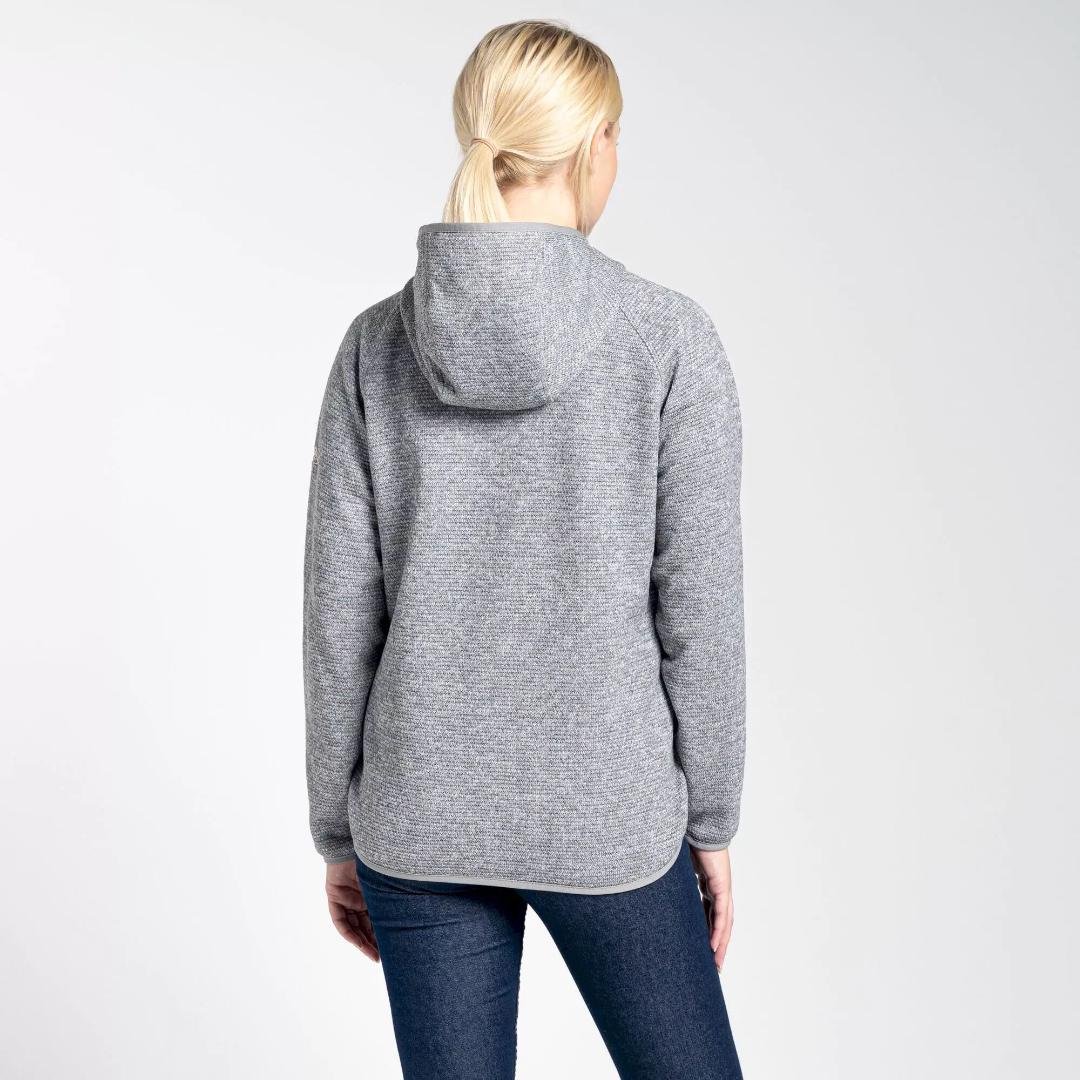 Craghoppers Women's Elena Hooded Half Zip Fleece - Lunar Grey Marl