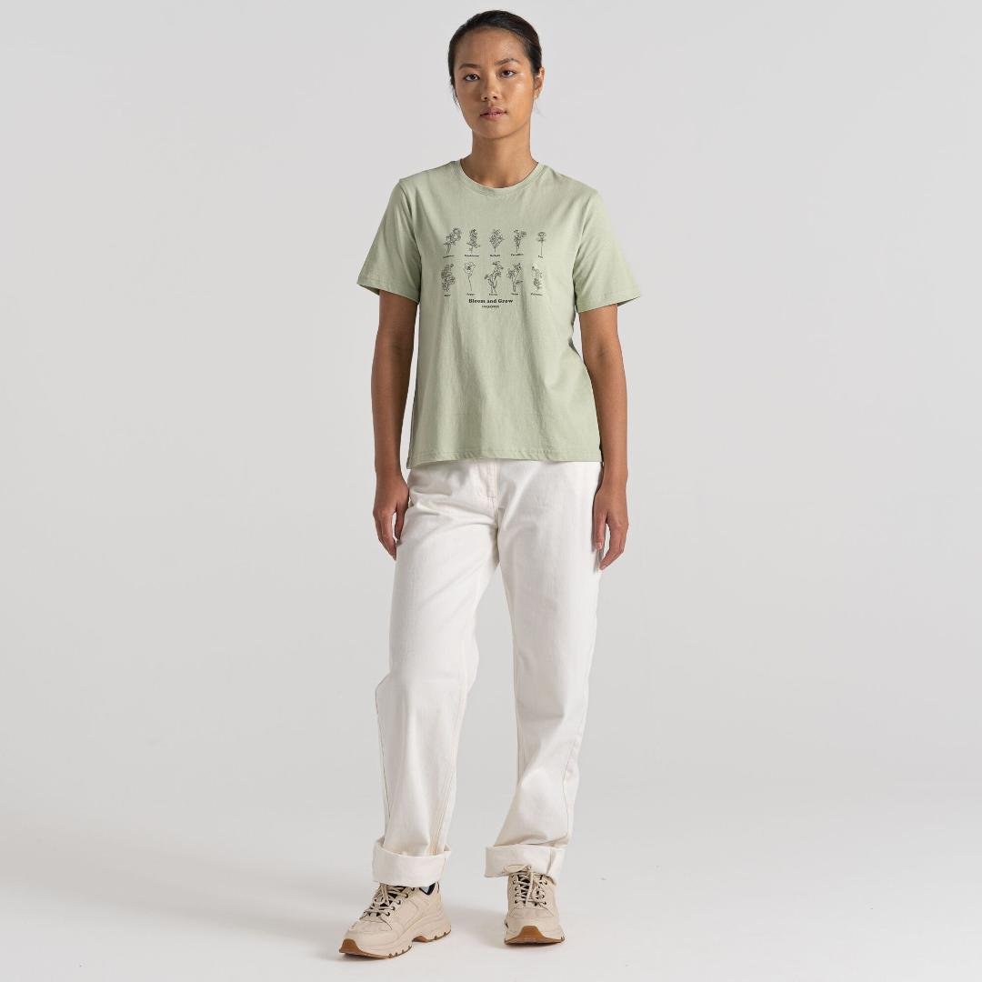 Craghoppers Women's Malibo Short Sleeved T-Shirt - Bud Green Bloom