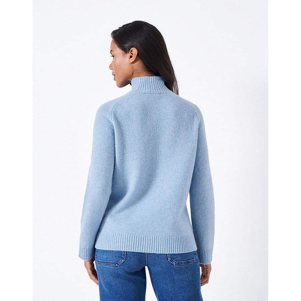 Crew Clothing Harmony Merino Wool Blend Funnel Neck Jumper  - Blue Heron