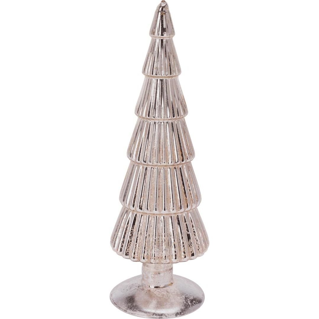 Glass Christmas Tree 25cm Grey Smoke