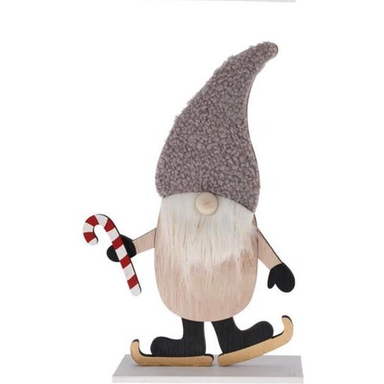 Gnome Standing 30cm Grey Hat Right