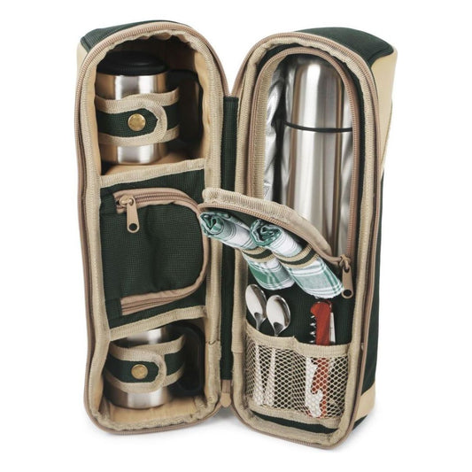 Greenfield Collection Deluxe Forest Green Flask Hamper