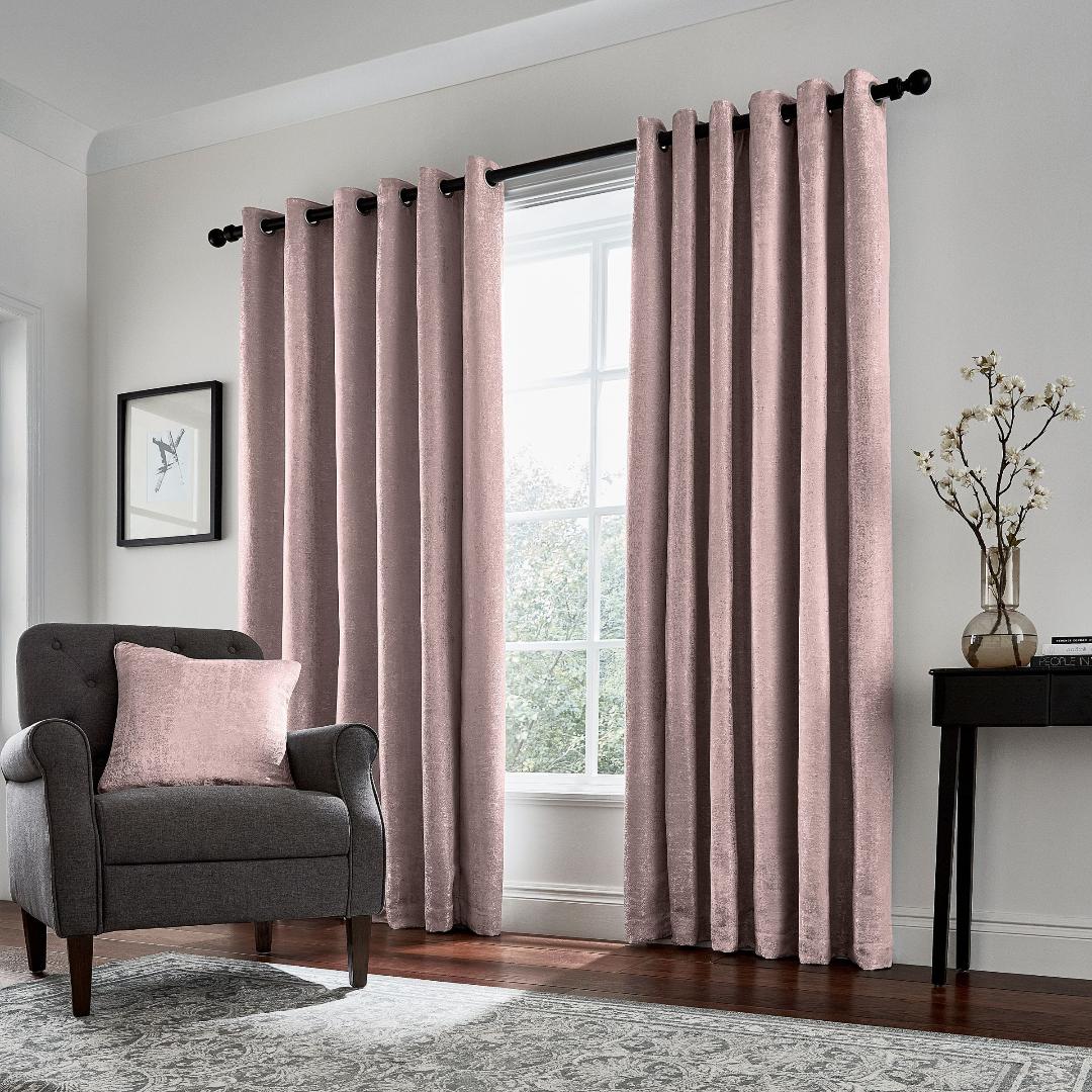 Helena Springfield Roma Lined Curtains 90 x 90, Rose