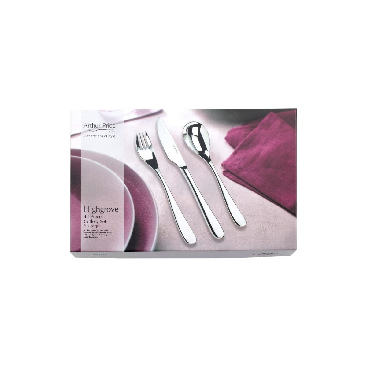 'Highgrove' Stainless Steel 42 Piece 6 Person Boxed Cutlery Set