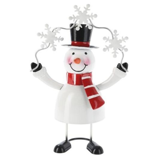 Metal Christmas Figurine 18cm Snowman