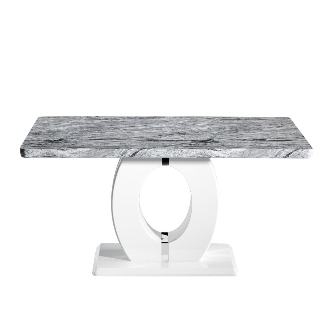 Neptune Medium Marble Effect Grey/White Dining Table