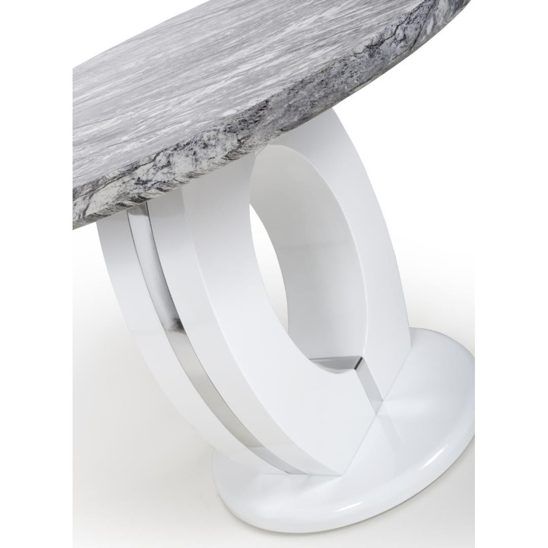 Neptune Round Marble Effect Grey/White Dining Table