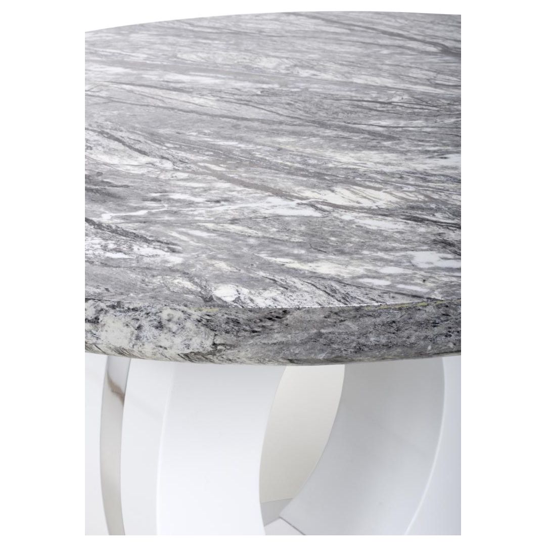 Neptune Round Marble Effect Grey/White Dining Table