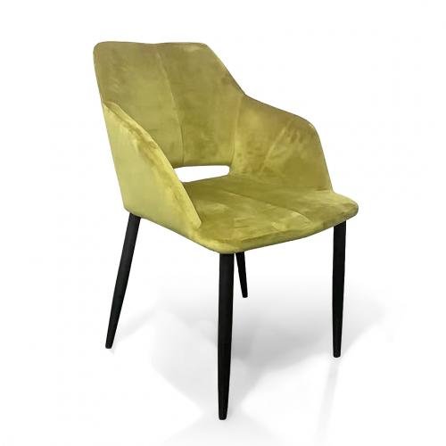 Nero Brushed Velvet Lime Gold Dining Chair Set Of 2