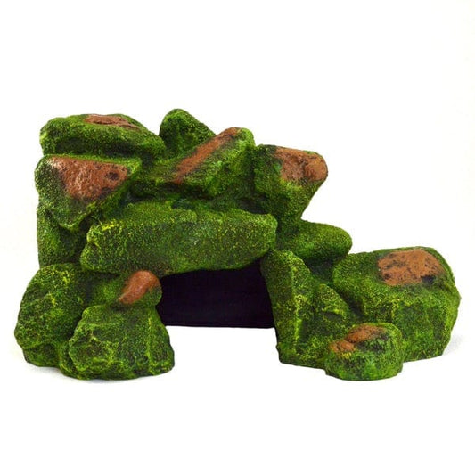 Repti Gear Mossy Corner Rock with Cave for Reptiles