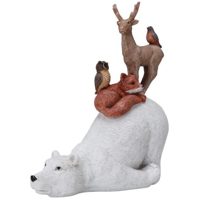 Polar Bear And Animal Friends 21cm Lying