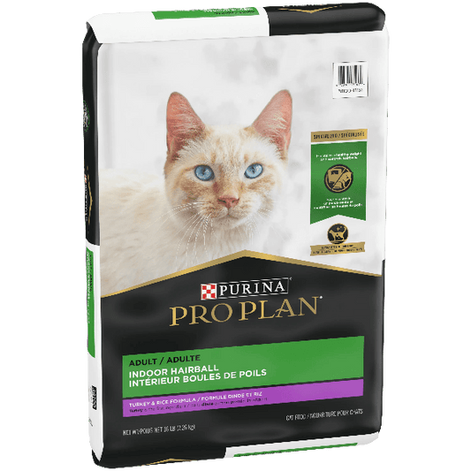 Purina Pro Plan Adult Indoor Hairball Turkey & Rice Dry Cat Food, 16lb