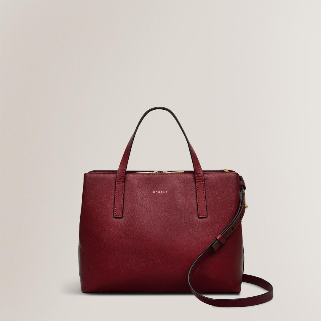 Radley Dukes Place Medium Ziptop Grab Bag - Cranberry