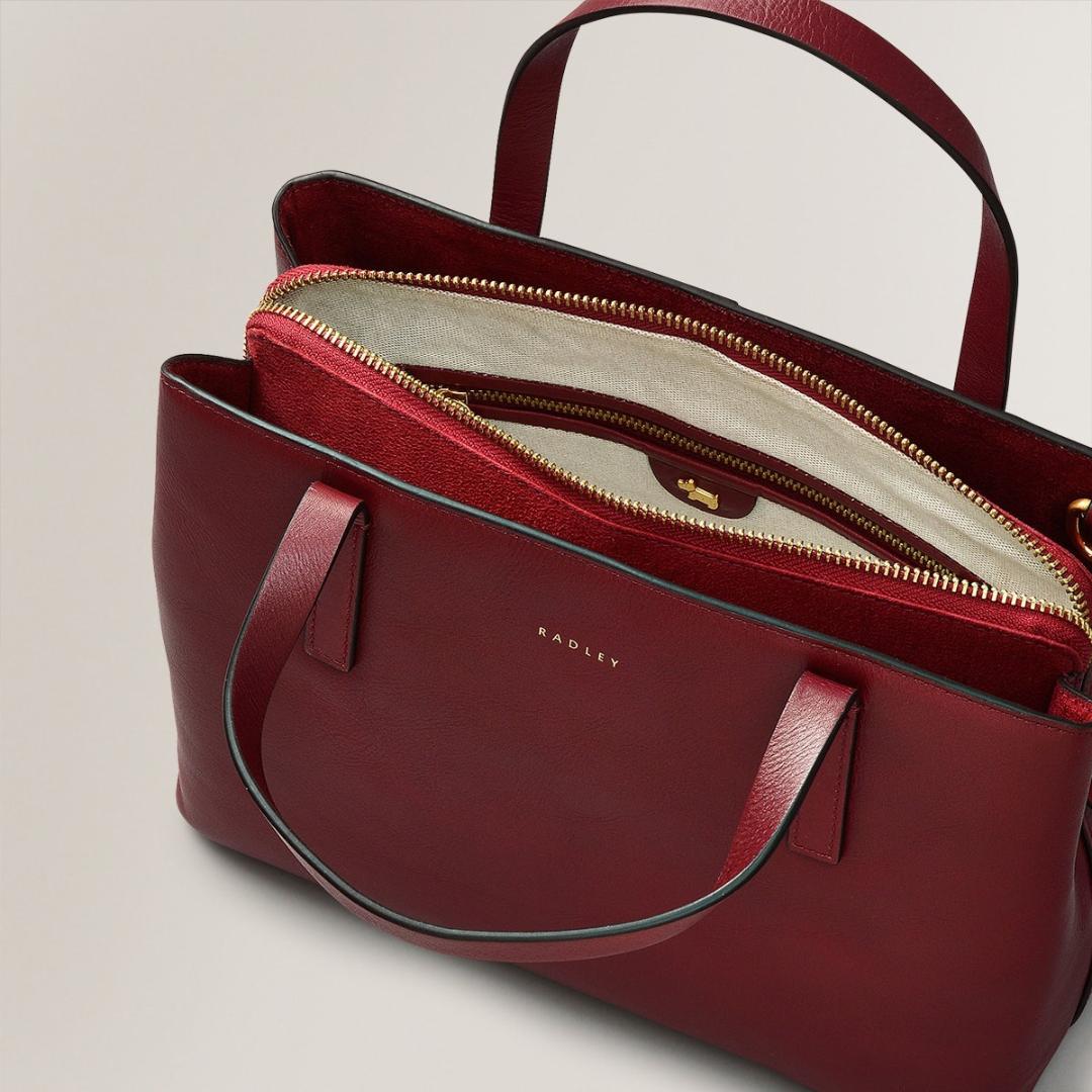 Radley Dukes Place Medium Ziptop Grab Bag - Cranberry