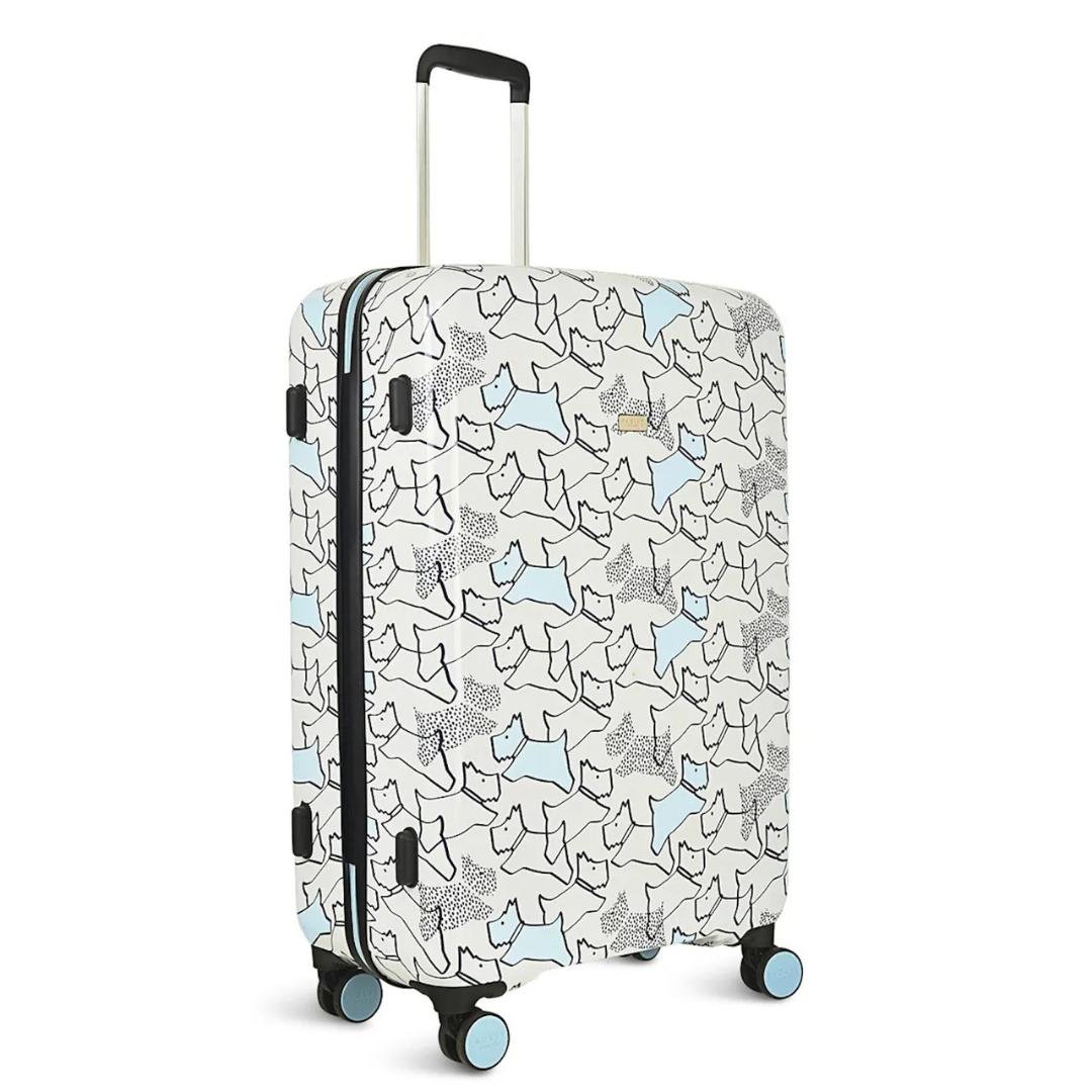 Radley Texture Dog 4 Wheel Large Suitcase 79cm - Pale Blue