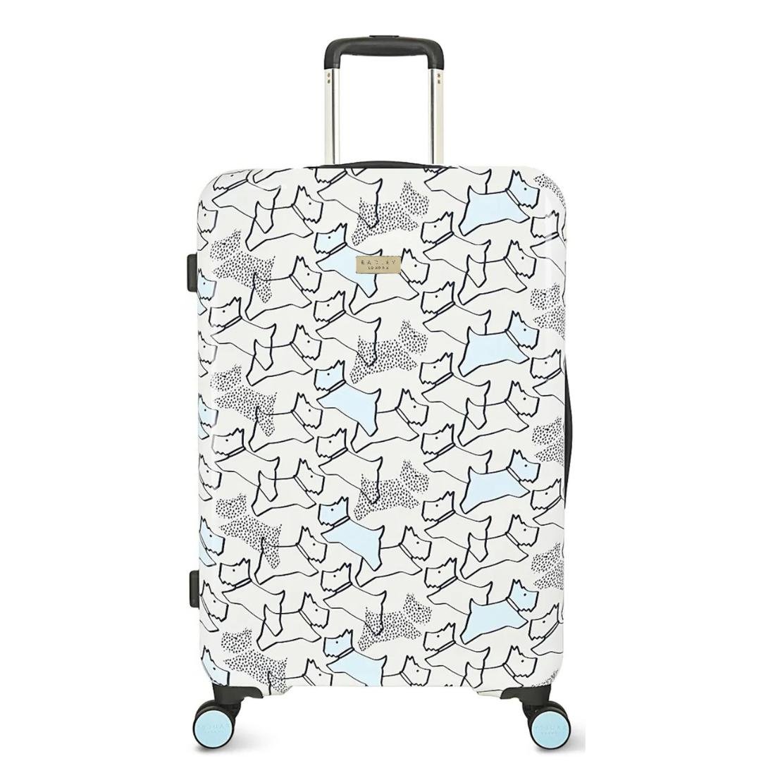 Radley Texture Dog 4 Wheel Large Suitcase 79cm - Pale Blue