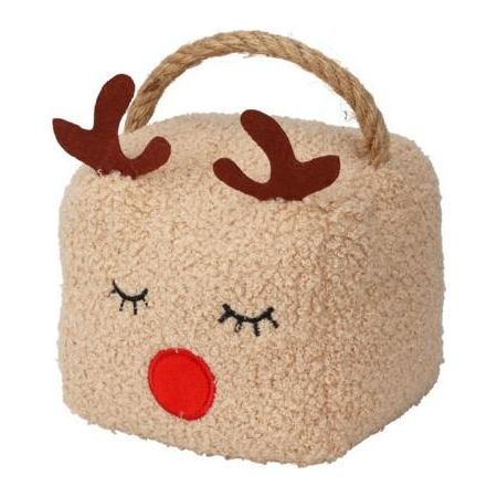 Reindeer Door Stop Light Brown