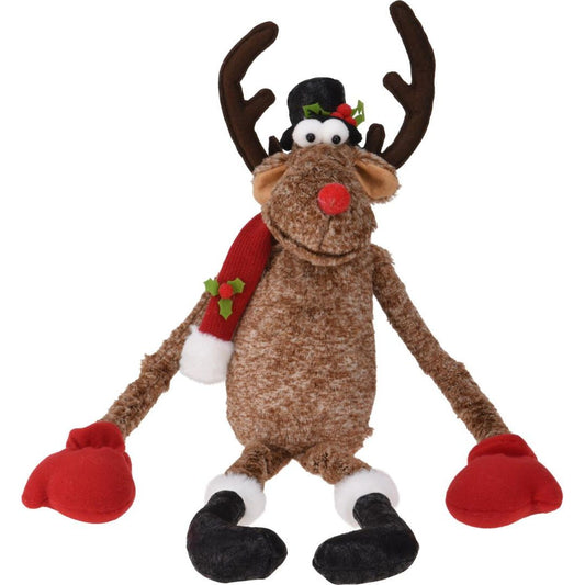 Reindeer With Hanging Leg 72cm With Hat