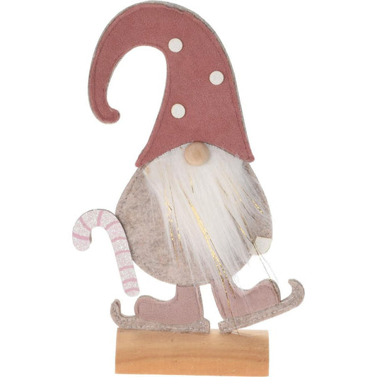 Santa Standing Felt 26cm Pink Spot Hat