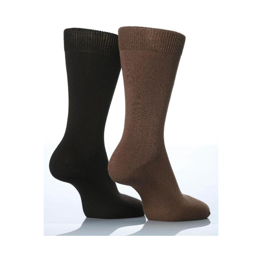 Sockshop Mens 2pr Sockshop Plain Bamboo Socks - Cocoa