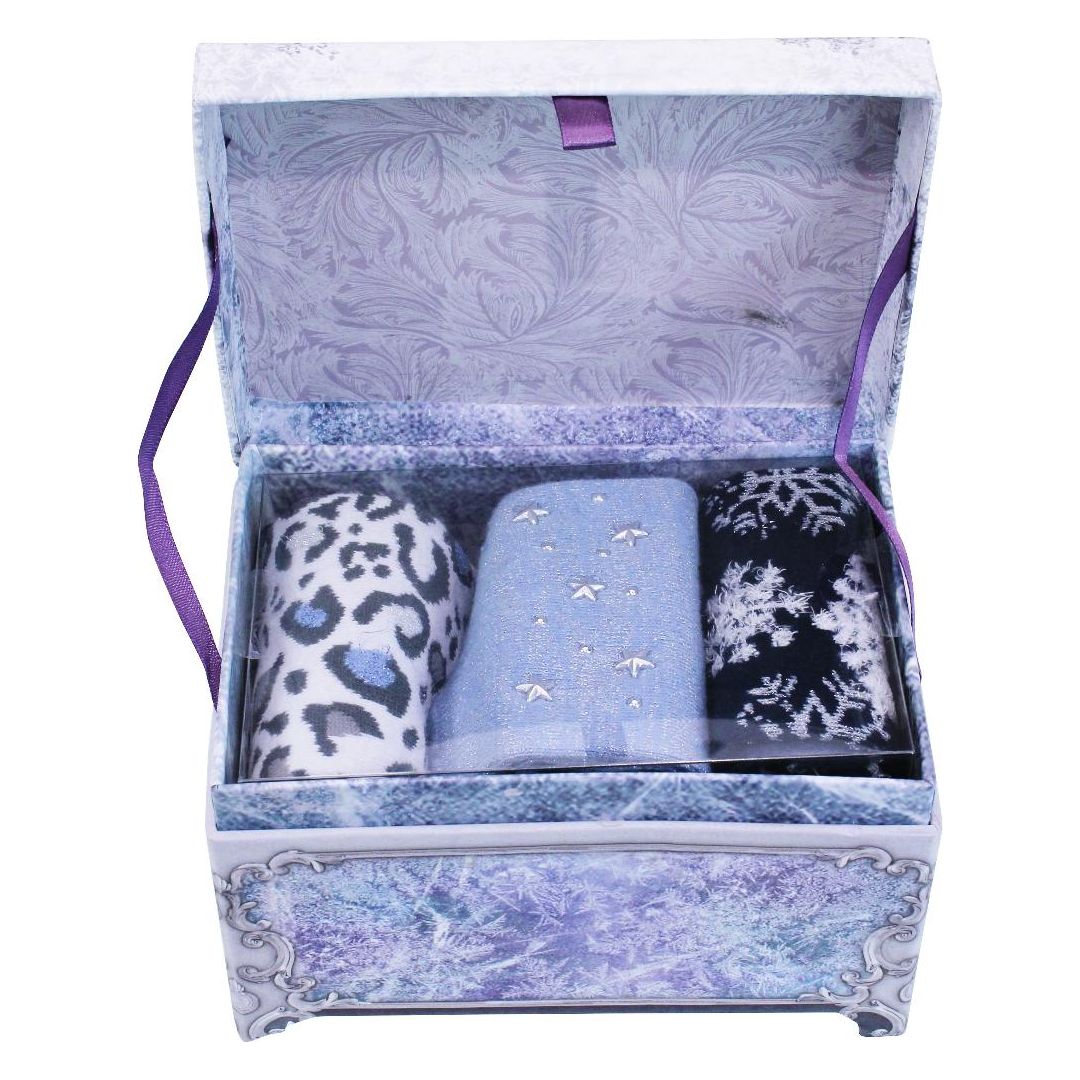 Something Special Gifts 3-Pair Sock Set In Jewellery Box - Ice Blue