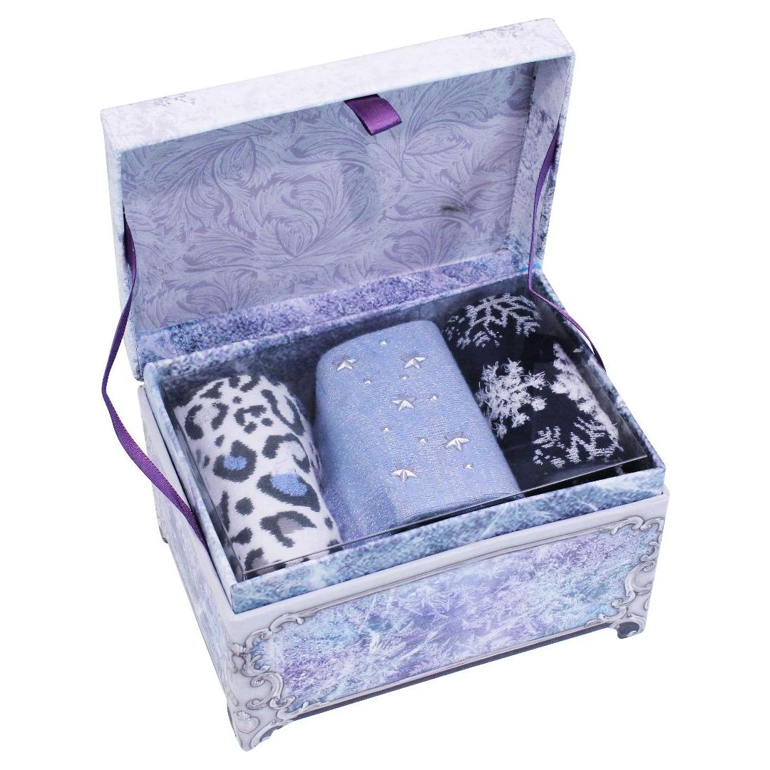 Something Special Gifts 3-Pair Sock Set In Jewellery Box - Ice Blue