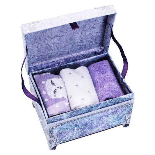 Something Special Gifts 3-Pair Sock Set In Jewellery Box - Lavender