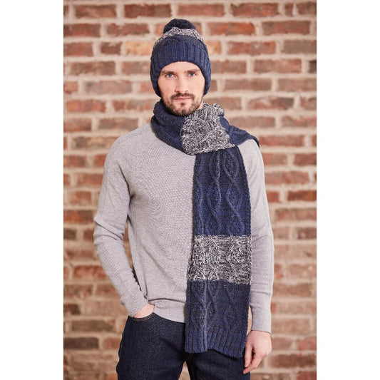 Something Special Gifts Chunky Knit Hat & Scarf Set - Navy